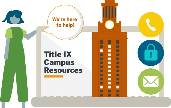 Campus Resources Graphic - We're here to help!